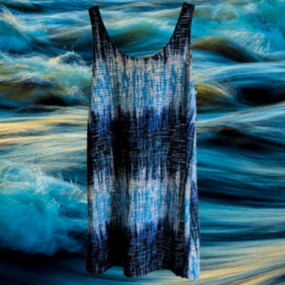 Apt. 9 med sleeveless lightweight multicolor blue woman's swimsuit cover beach